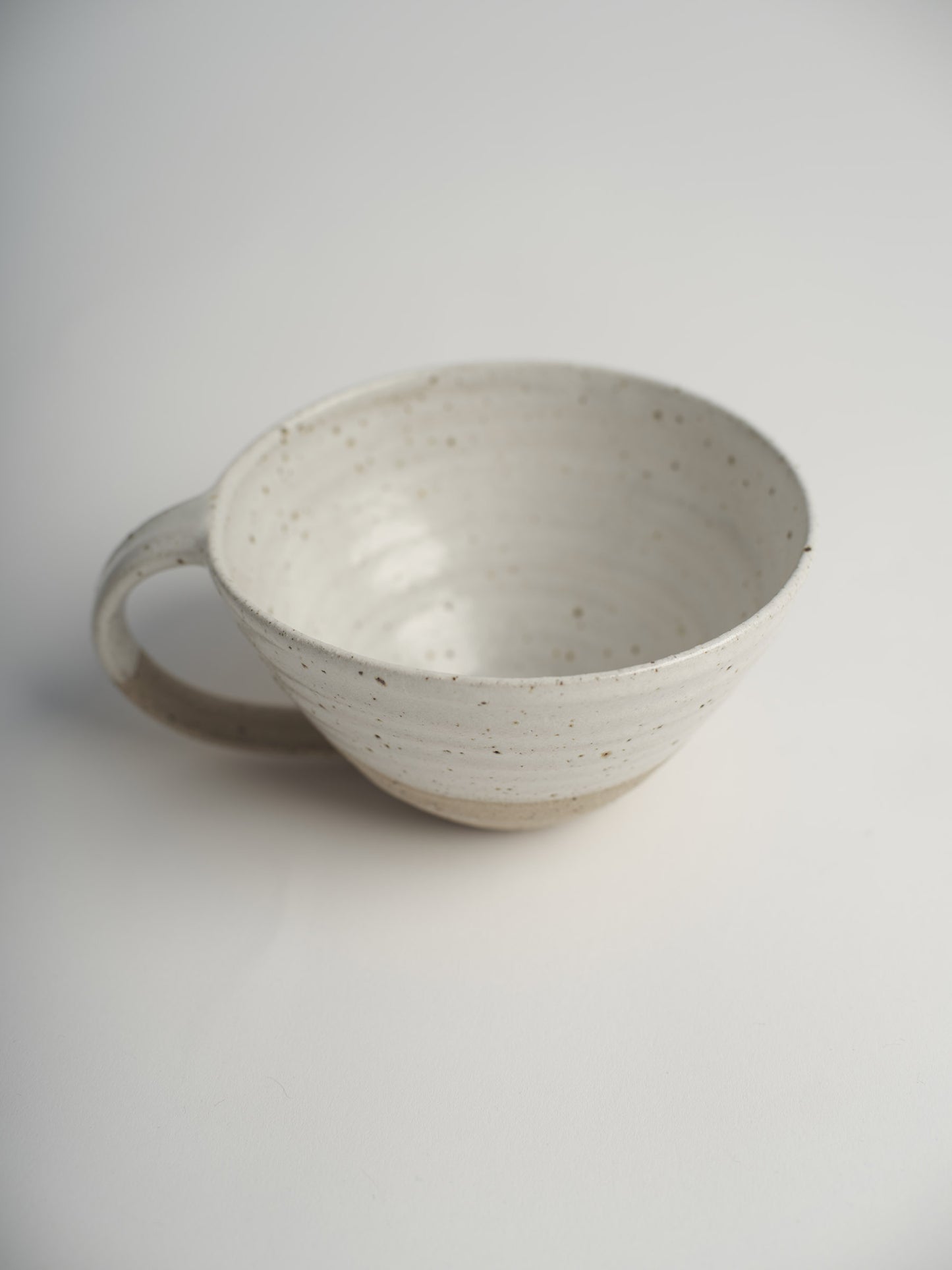 Hand thrown stoneware coffee cup - white