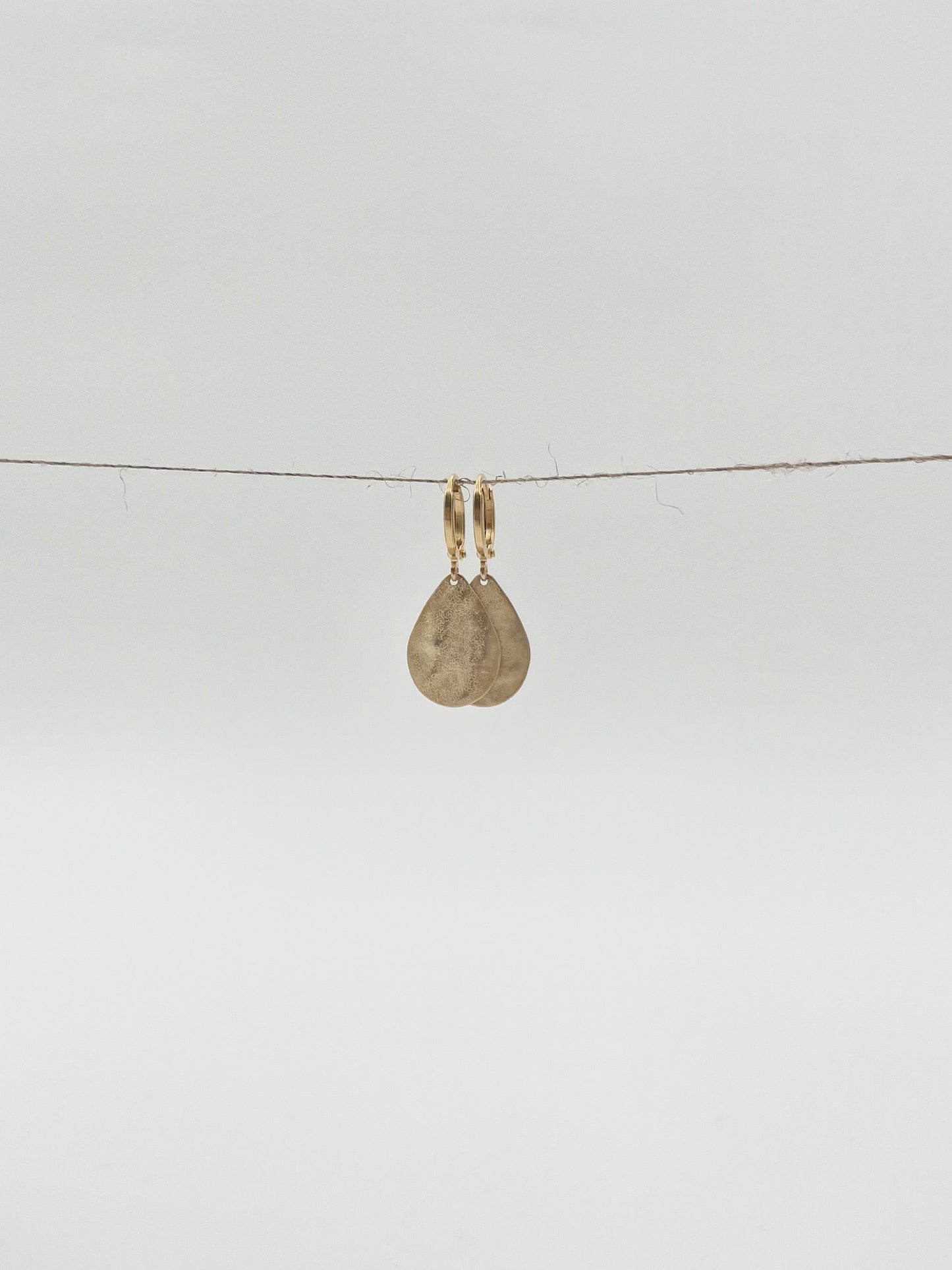 Gold Plated Brass Teardrop Earrings