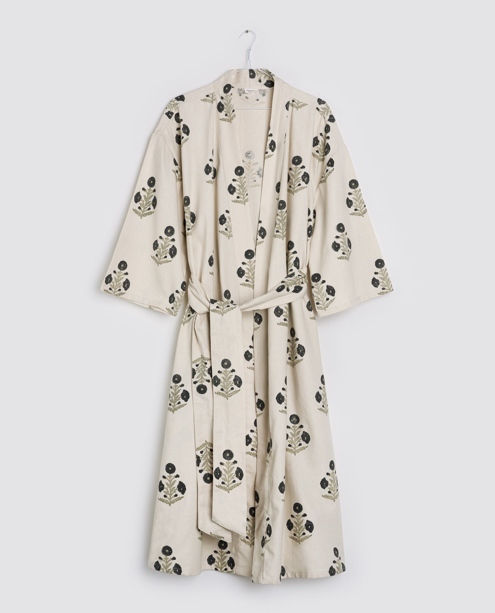 Traditional hand Block Printed Cotton Kimono Robe, Elephant Print Dressing  Gown | eBay