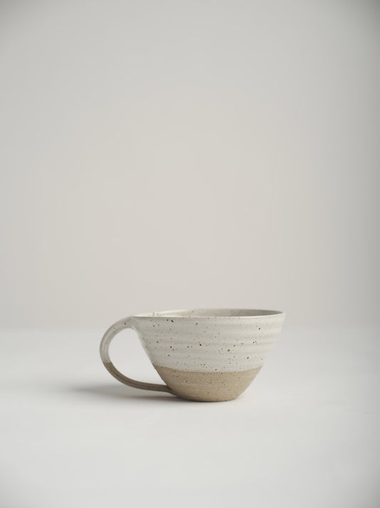 Hand thrown stoneware coffee cup - white