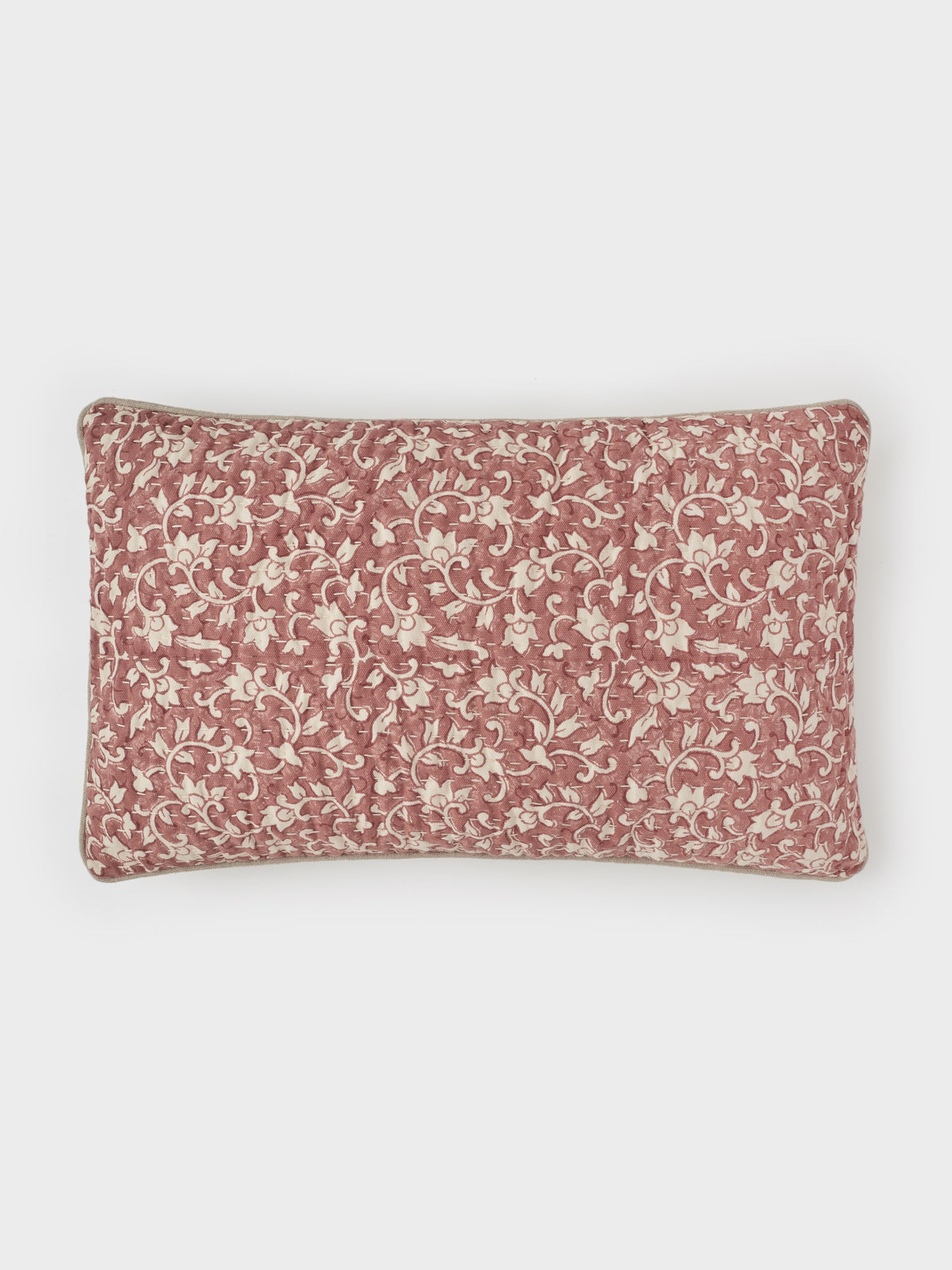 Organic Cotton Cushion Cover - Delilah block print in cedar