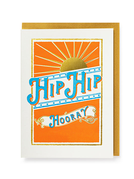 Hip Hip Hooray letterpress greetings card