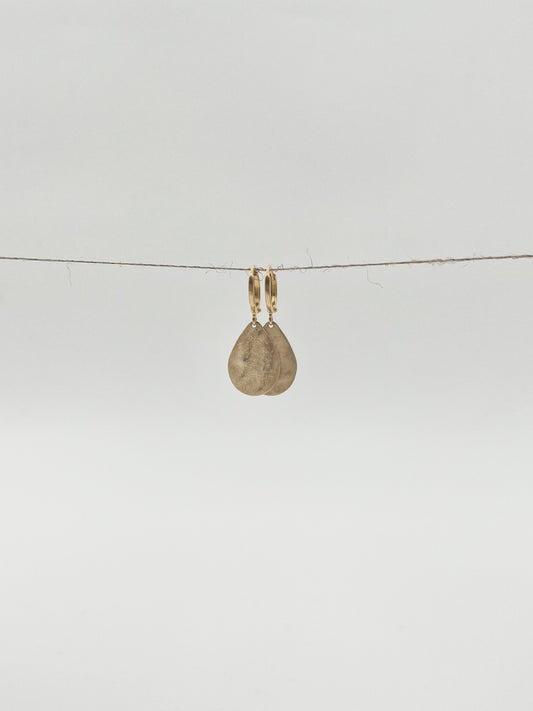 Gold Plated Brass Teardrop Earrings