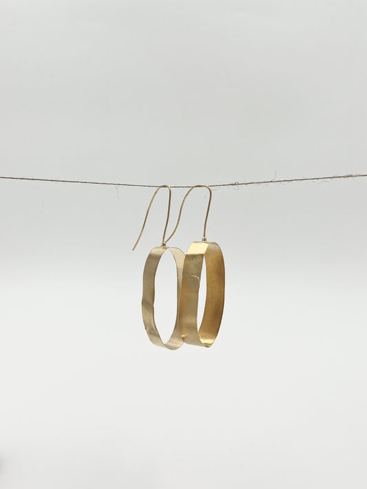 Gold Plated Brass Hoop Earrings