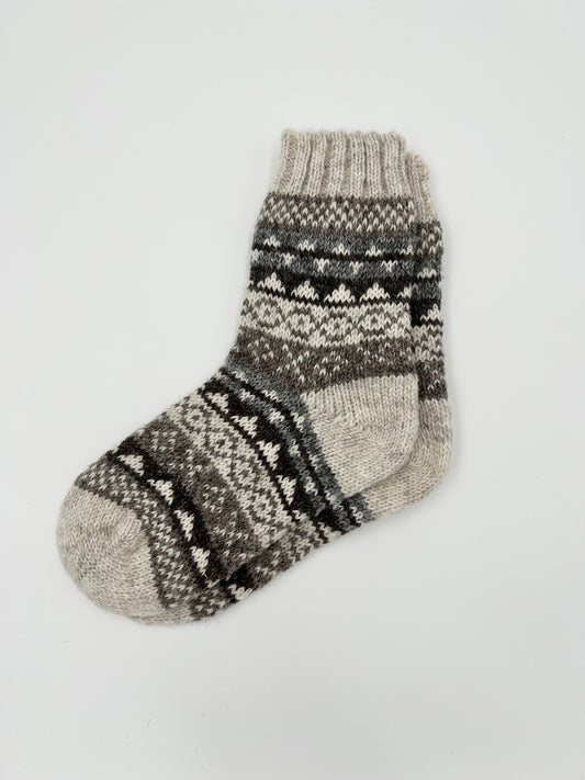 Wool Hand-knitted Socks Fair Isle